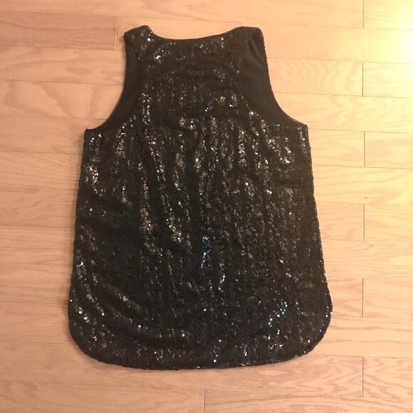 ZEAGOO: BLACK SEQUIN TANK TOP SIZE L - Picture 3 of 4